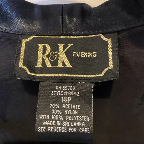 R&K Evening black velvet jacket and skirt. Size 14 - Picture 3 of 7